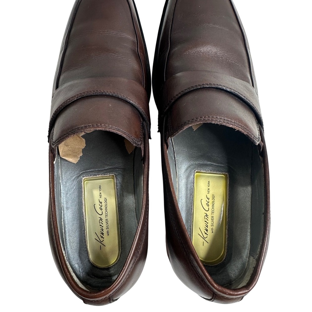 Kenneth Cole New York Net Wealth Brown Leather‎ Loafers Men's 8 Dress Shoes - Picture 6 of 8
